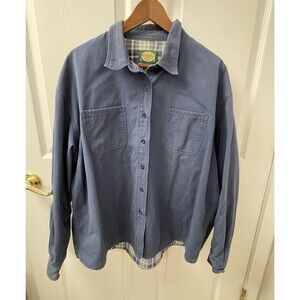 Cabela's  Blue Work Jacket Outdoors Plaid Buttons Lined Women's Size 2XL